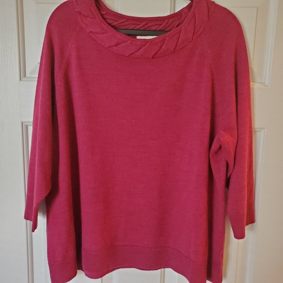 Coldwater Creek Sweaters - Coldwater Creek Pink Twist Neck Sweater Size 2x